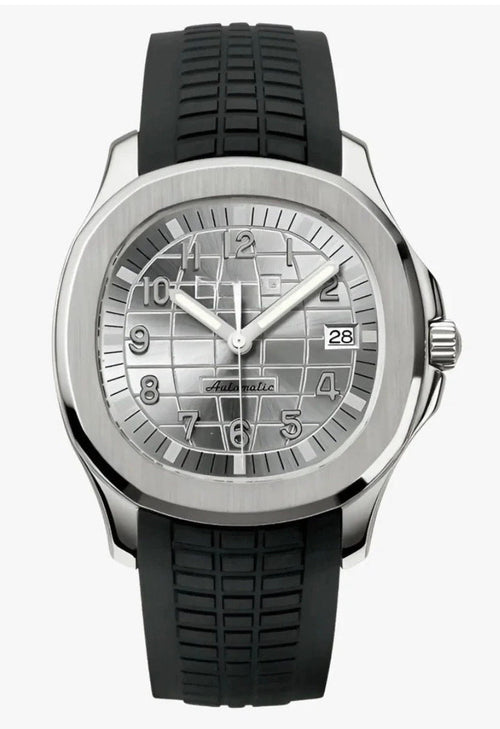 Aquanaut Black & Silver — Silver Dial