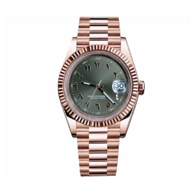 Luxxy — Datejust Rose & Olive Green Arabic Dial