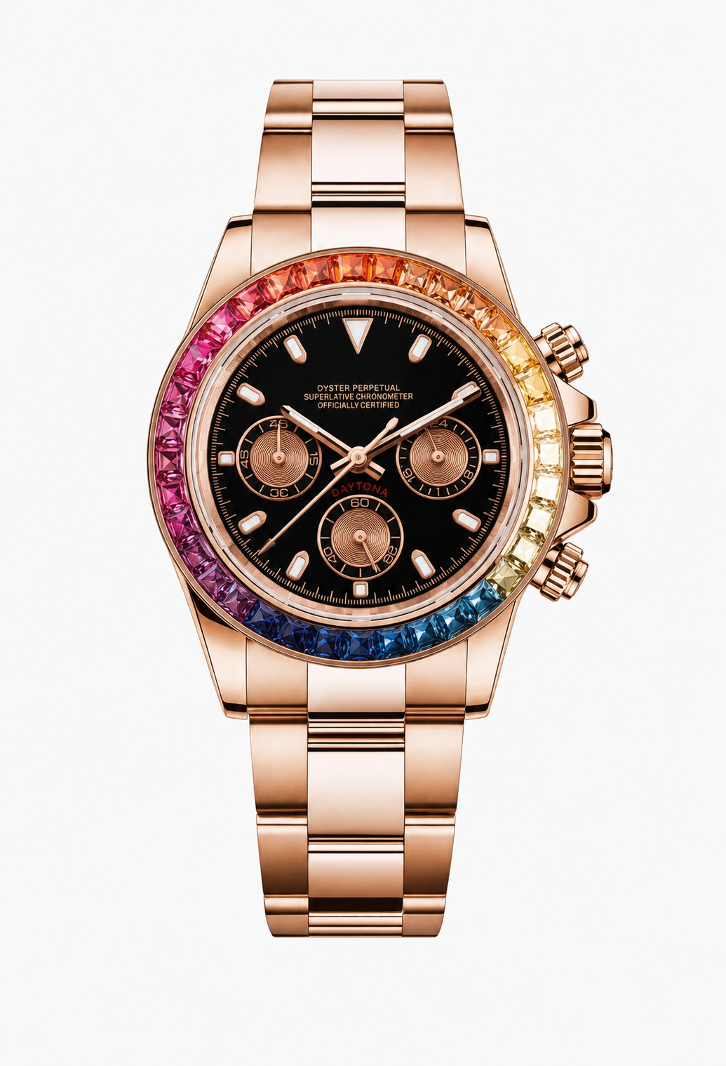 Montre Daytona Rose Gold Rainbow — photographie de référence autorisée